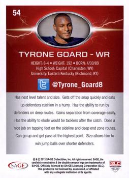 2013 SAGE HIT - Red #54 Tyrone Goard Back