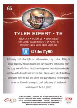 2013 SAGE HIT - Red #65 Tyler Eifert Back