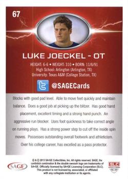 2013 SAGE HIT - Red #67 Luke Joeckel Back