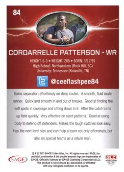 2013 SAGE HIT - Red #84 Cordarrelle Patterson Back