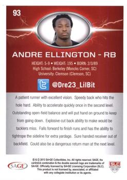 2013 SAGE HIT - Red #93 Andre Ellington Back