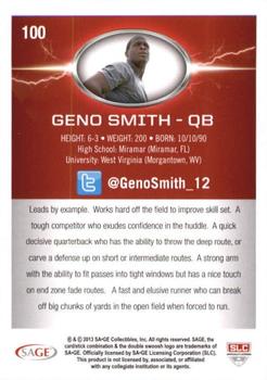 2013 SAGE HIT - Red #100 Geno Smith Back