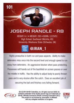 2013 SAGE HIT - Red #101 Joseph Randle Back