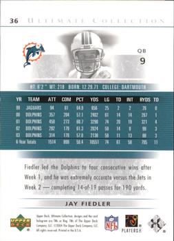 2004 Upper Deck Ultimate Collection #36 Jay Fiedler Back