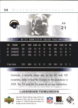 2004 Upper Deck Ultimate Collection #54 LaDainian Tomlinson Back