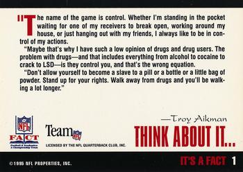 1995 NFL Properties FACT #1 Troy Aikman Back