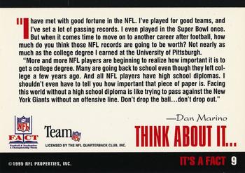 1995 NFL Properties FACT #9 Dan Marino Back