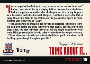 1995 NFL Properties FACT #10 Reggie Williams Back