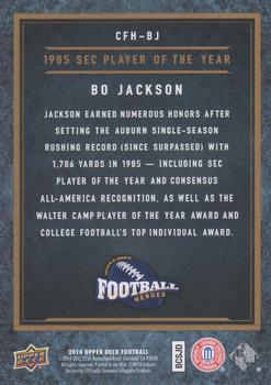 2014 Upper Deck - College Football Heroes: 1970s and 1980s #CFH-BJ Bo Jackson Back