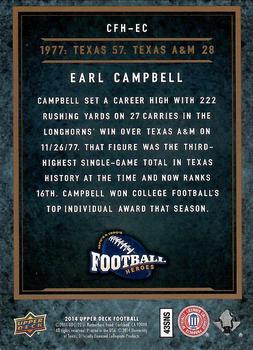 2014 Upper Deck - College Football Heroes: 1970s and 1980s #CFH-EC Earl Campbell Back