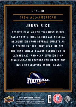 2014 Upper Deck - College Football Heroes: 1970s and 1980s #CFH-JR Jerry Rice Back