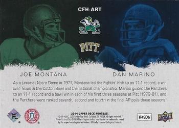 2014 Upper Deck - College Football Heroes: 1970s and 1980s #CFH-ART Joe Montana / Dan Marino Back
