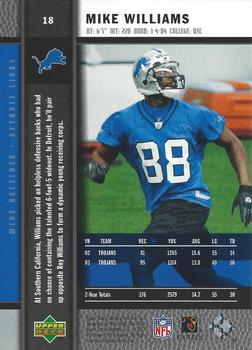 2005 Upper Deck Rookie Premiere #18 Mike Williams Back
