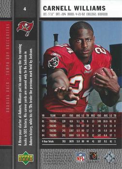 2005 Upper Deck Rookie Premiere #4 Carnell Williams Back
