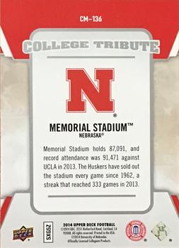 2014 Upper Deck - College Tribute Patch Logos #CM-136 Memorial Stadium Back
