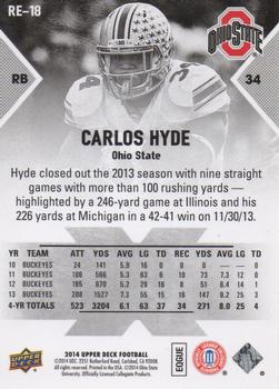 2014 Upper Deck - Rookie Exclusives #RE-18 Carlos Hyde Back