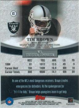 1999 Topps Gold Label - Class 3 #83 Tim Brown Back