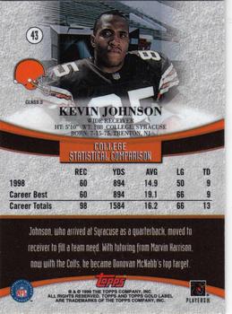 1999 Topps Gold Label - Class 3 #43 Kevin Johnson Back