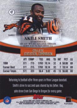 1999 Topps Gold Label - Class 3 #47 Akili Smith Back