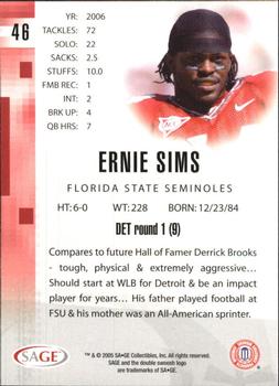 2006 SAGE #46 Ernie Sims Back