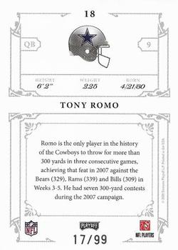 2008 Playoff National Treasures #18 Tony Romo Back