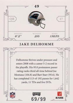 2008 Playoff National Treasures #49 Jake Delhomme Back