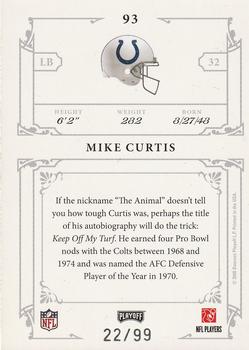 2008 Playoff National Treasures #93 Mike Curtis Back
