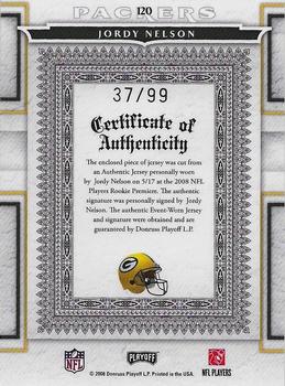 2008 Playoff National Treasures #120 Jordy Nelson Back