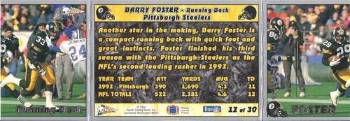 1993 Pacific Triple Folder #12 Barry Foster Back