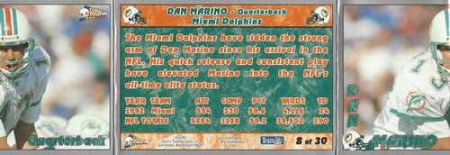 1993 Pacific Triple Folder #8 Dan Marino Back