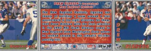1993 Pacific Triple Folder #10 Drew Bledsoe Back