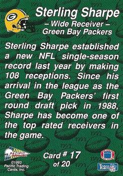 1993 Pacific Triple Folder - Rookies and Stars #17 Sterling Sharpe Back