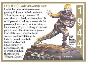 1992 Heisman Collection II #10 Les Horvath Back
