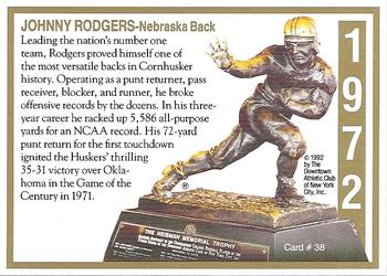 1992 Heisman Collection II #38 Johnny Rodgers Back