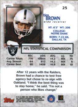 2000 Topps Gold Label - Class 2 #25 Tim Brown Back
