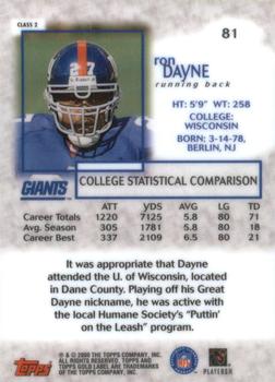2000 Topps Gold Label - Class 2 #81 Ron Dayne Back
