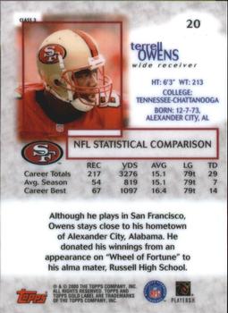 2000 Topps Gold Label - Class 3 #20 Terrell Owens Back