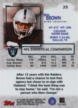 2000 Topps Gold Label - Class 3 #25 Tim Brown Back