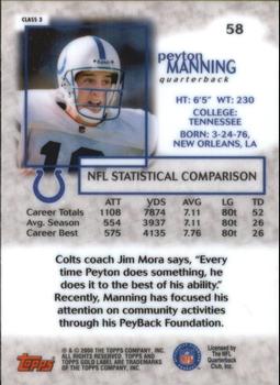 2000 Topps Gold Label - Class 3 #58 Peyton Manning Back