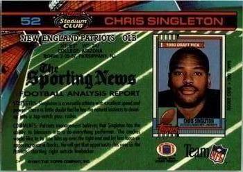 1991 Stadium Club - Super Bowl XXVI #52 Chris Singleton Back