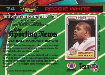 1991 Stadium Club - Super Bowl XXVI #74 Reggie White Back