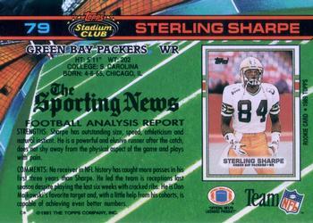 1991 Stadium Club - Super Bowl XXVI #79 Sterling Sharpe Back