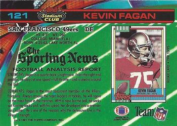 1991 Stadium Club - Super Bowl XXVI #121 Kevin Fagan Back