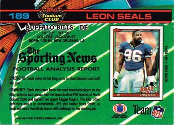 1991 Stadium Club - Super Bowl XXVI #189 Leon Seals Back