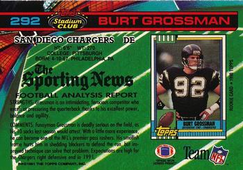 1991 Stadium Club - Super Bowl XXVI #292 Burt Grossman Back