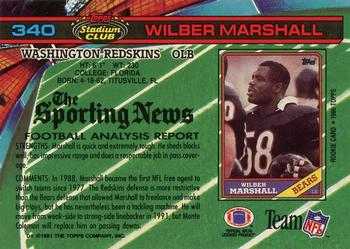 1991 Stadium Club - Super Bowl XXVI #340 Wilber Marshall Back