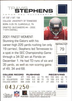 2002 Finest - Refractors #79 Travis Stephens Back