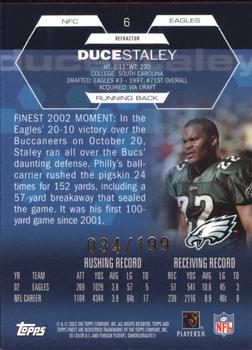 2003 Finest - Refractors #6 Duce Staley Back