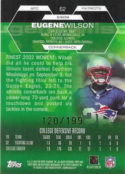 2003 Finest - Refractors #62 Eugene Wilson Back
