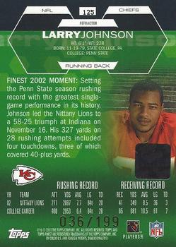 2003 Finest - Refractors #125 Larry Johnson Back